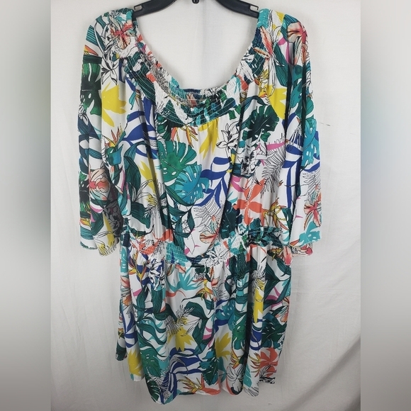 Toxik3 Multicolored Off the Shoulder Romper Sz 2X - Picture 2 of 10
